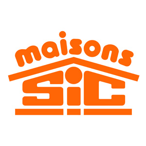 Logo des maisons SIC en couleurs orange, graphique et moderne.