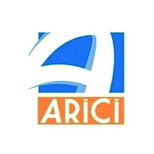 Logo de l'organisation ARICI avec des formes géométriques abstraites.